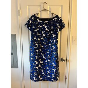 Talbots Vibrant Blue and White Midi Dress